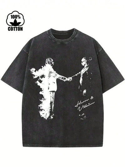 Friend Printed T-Shirt, 230g Washed, High-Quality Wax Printed Cotton Retro Fashion Brand T-Shirt, Suitable For Summer T-Shirt With A Certain Thickness, Holiday Gift